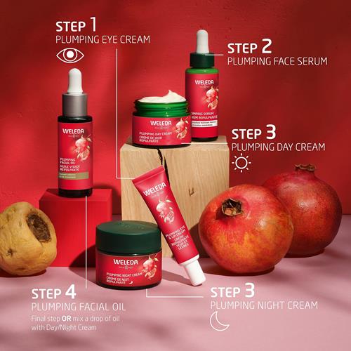 Plumping night cream set arrangement with jar and cream tube