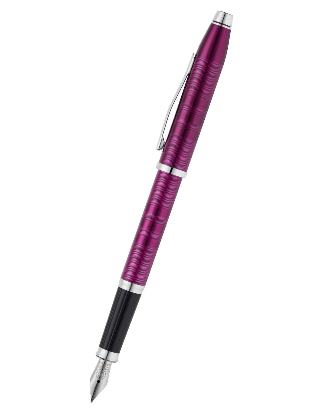 Century® II fine nib fountain pen in midnight plum with silver clip ring and pointed nib