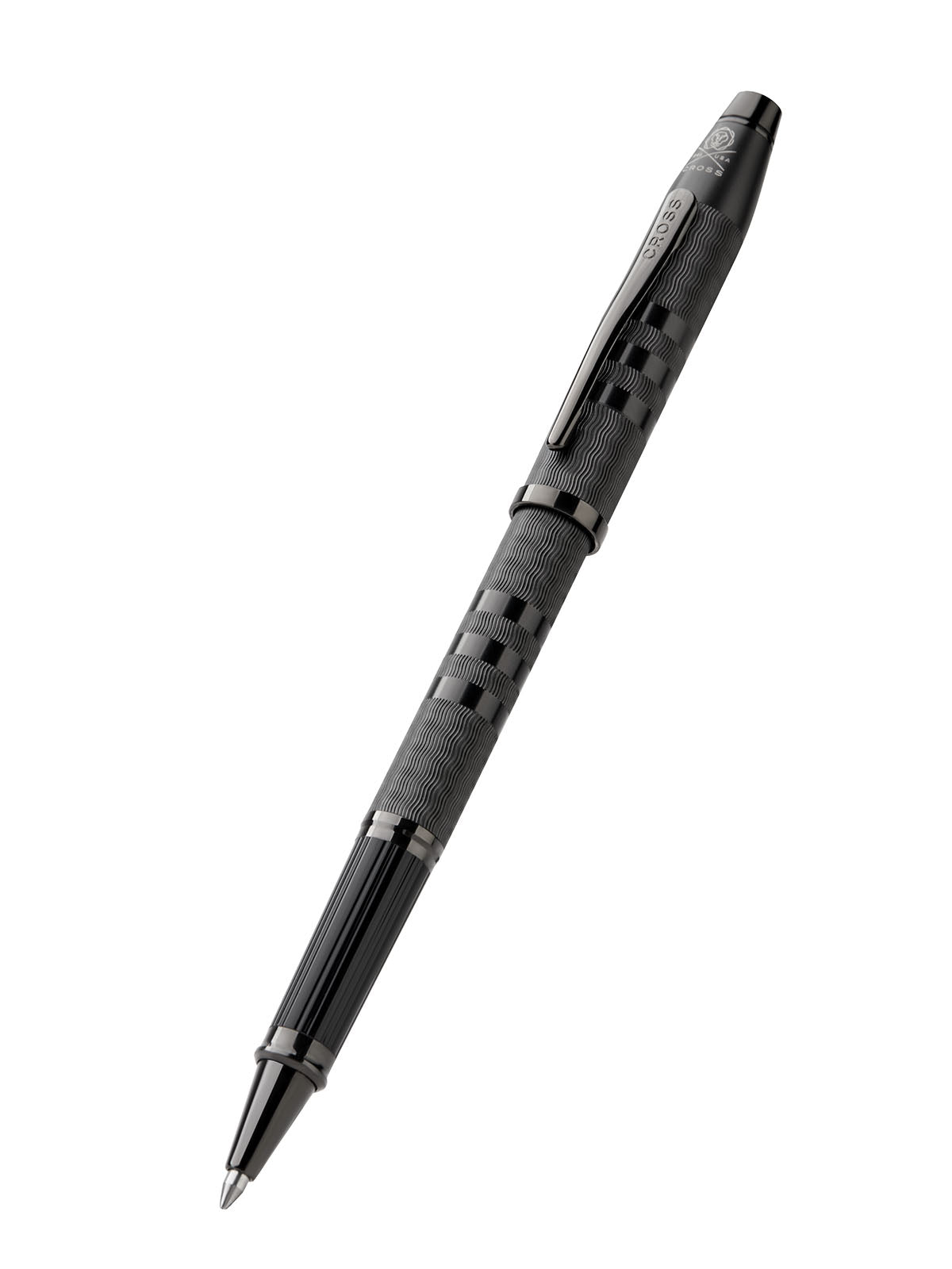 Midnight black Cross rollerball pen with sectioned barrel grip