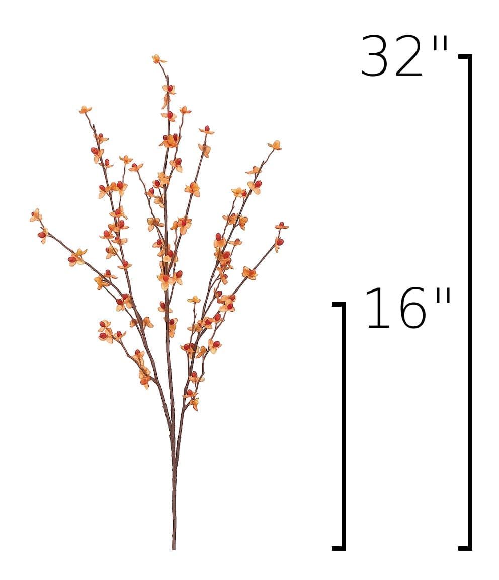 32 in faux bittersweet stem with size markers 32 in and 16 in