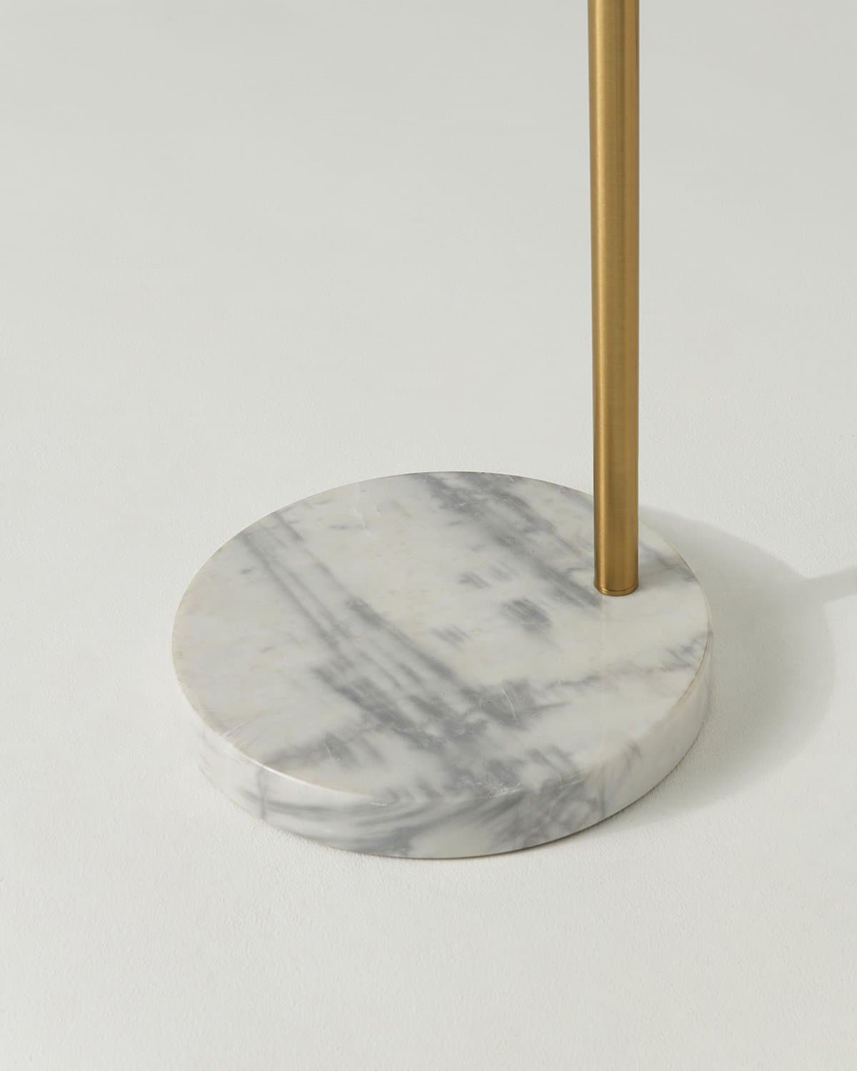 Marble-look round base for gold-tone floor lamp stand