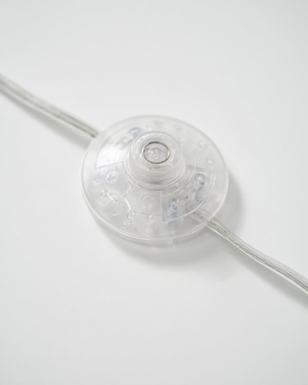 LED floor lamp inline transparent dimmer switch on clear power cord