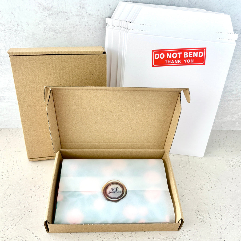A6 lined notebook insert set in kraft box with bundled pages