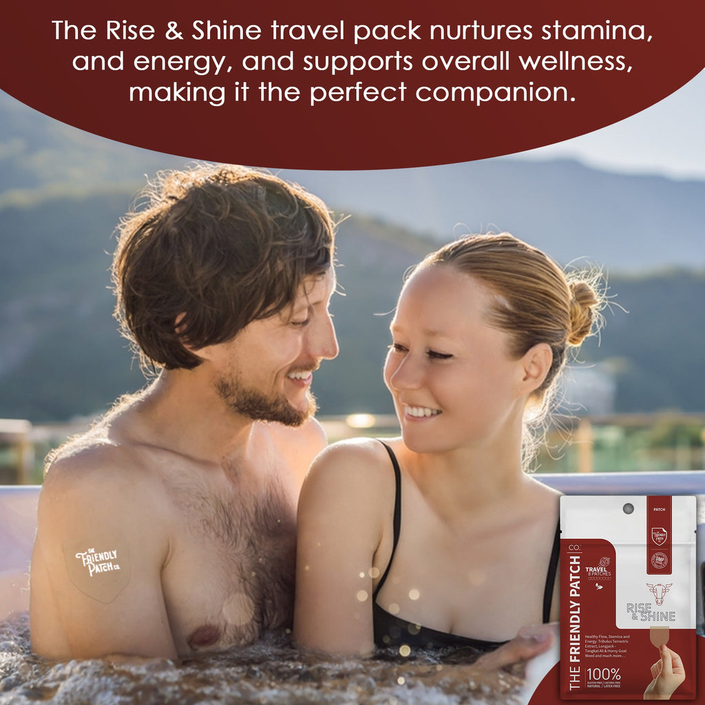 Body-worn patch on torso with small Rise & Shine travel pack shown