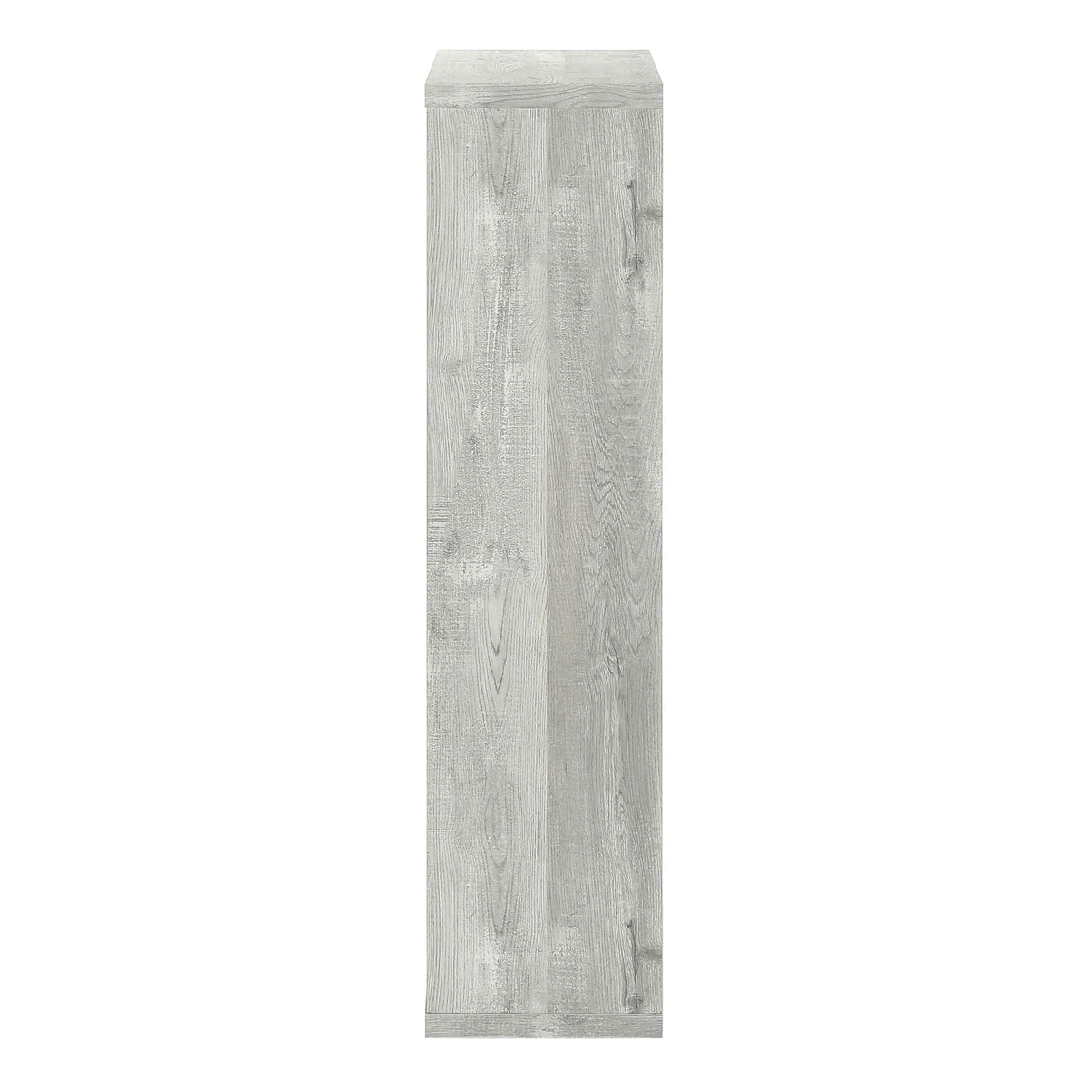 5-tier white wood-look bookshelf with open shelves