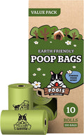 Scented, earth-friendly dog poop bags value pack: 10 rolls (150 bags) in kraft box