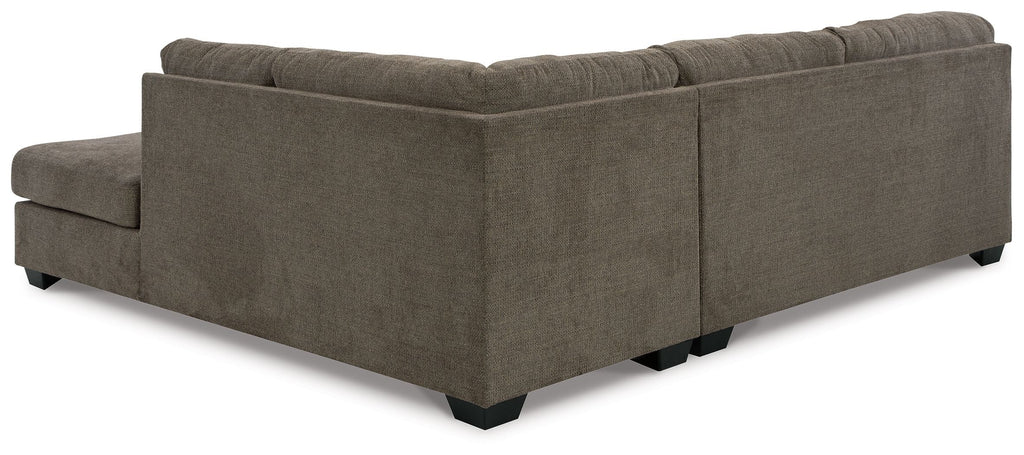 Dark brown sectional sofa with corner chaise and squared armrests