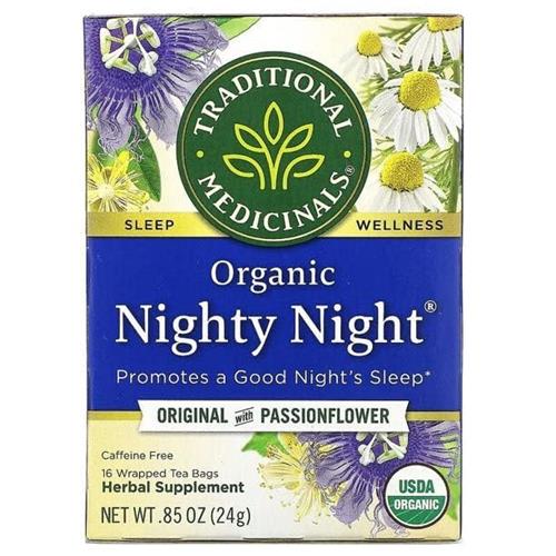 Traditional Medicinals Organic Nighty Night caffeine-free passionflower, 16 wrapped tea bags