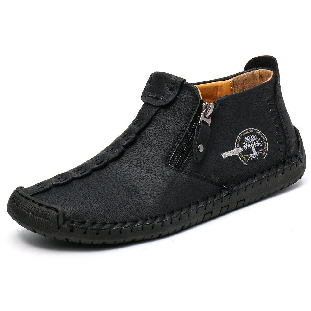 Dr Martens fleece-lined zipper ankle boots, black leather with side zipper