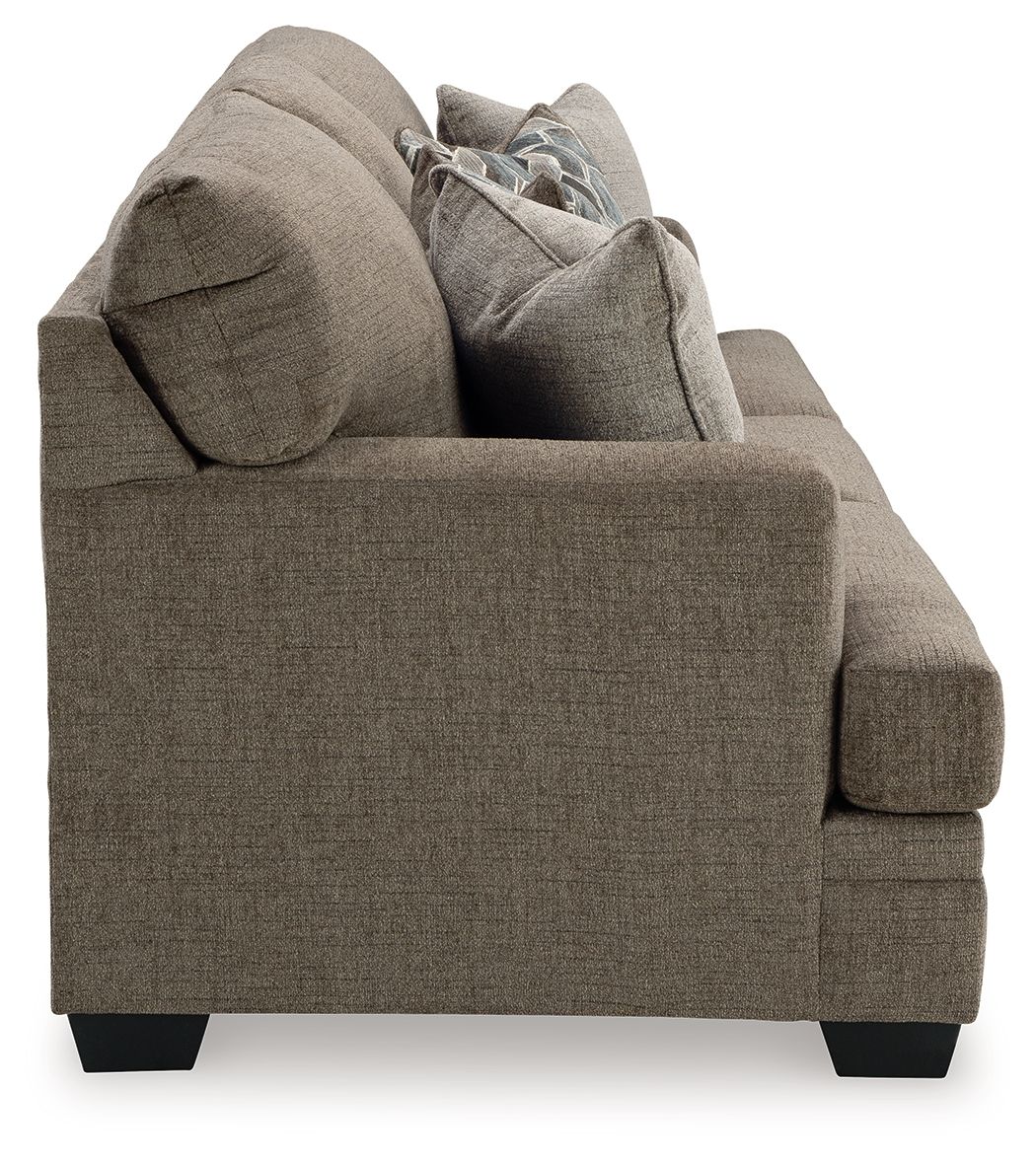 Stonemeade upholstered accent chair with square arms in medium gray with dark legs