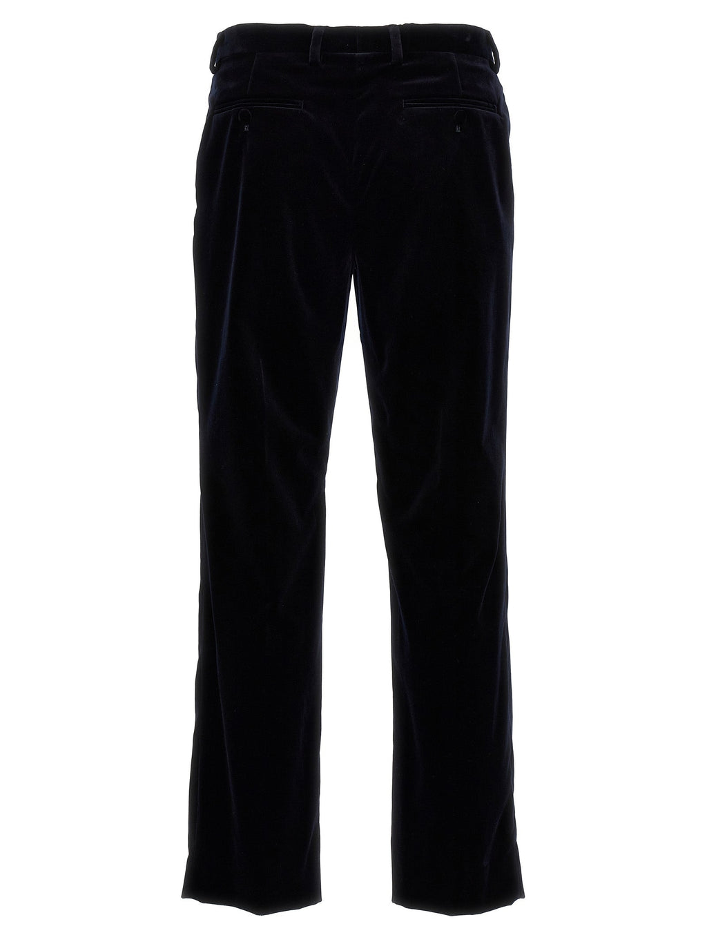 Gucci cotton casual trousers for men, dark solid with belt loops and back pockets