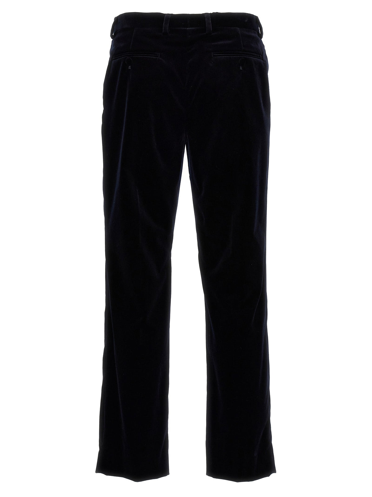 Gucci cotton casual trousers for men, dark solid with belt loops and back pockets