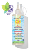 Calming™ puppy and dog conditioner bottle with pump, front label and blue stripe