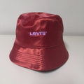 Levi's red bucket hat with stitched brim and front Levi's logo