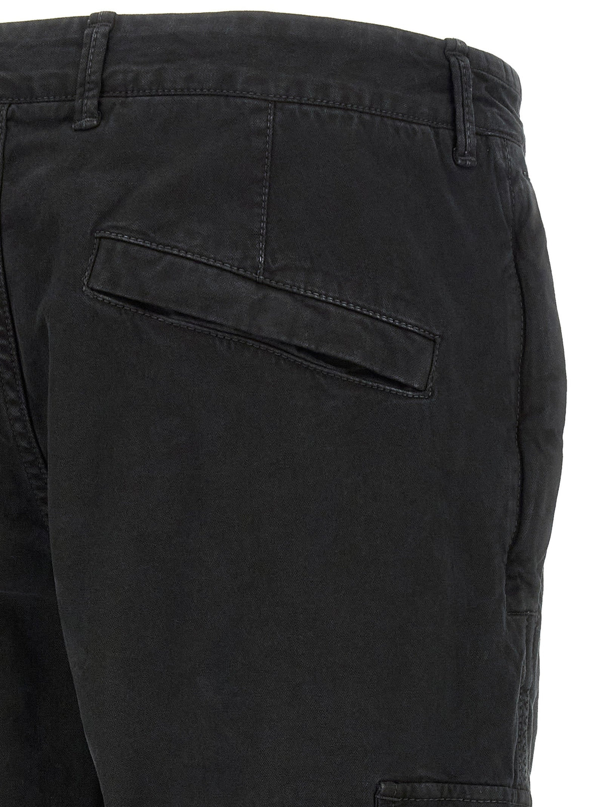 Men's dark cotton cargo pants with back slash pocket detail