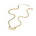 Gold horse bit necklace with rope chain and clasp