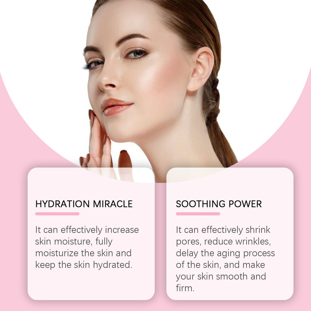 Facial hydration skincare cards with woman holding cheeks in self-care pose