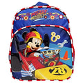 Blue mini backpack with Mickey Roadster Racers graphic and top zipper pocket