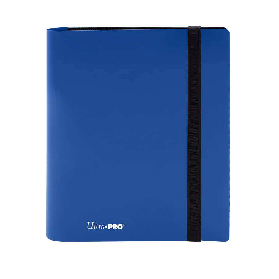 4-pocket PRO binder, blue cover with black spine strip and Ultra-Pro mark