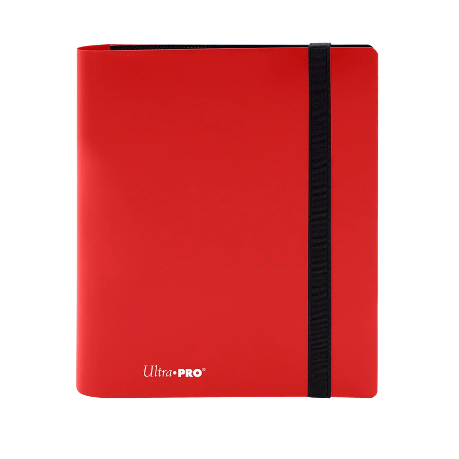 4-pocket PRO binder, red cover with black spine strip and Ultra-Pro mark