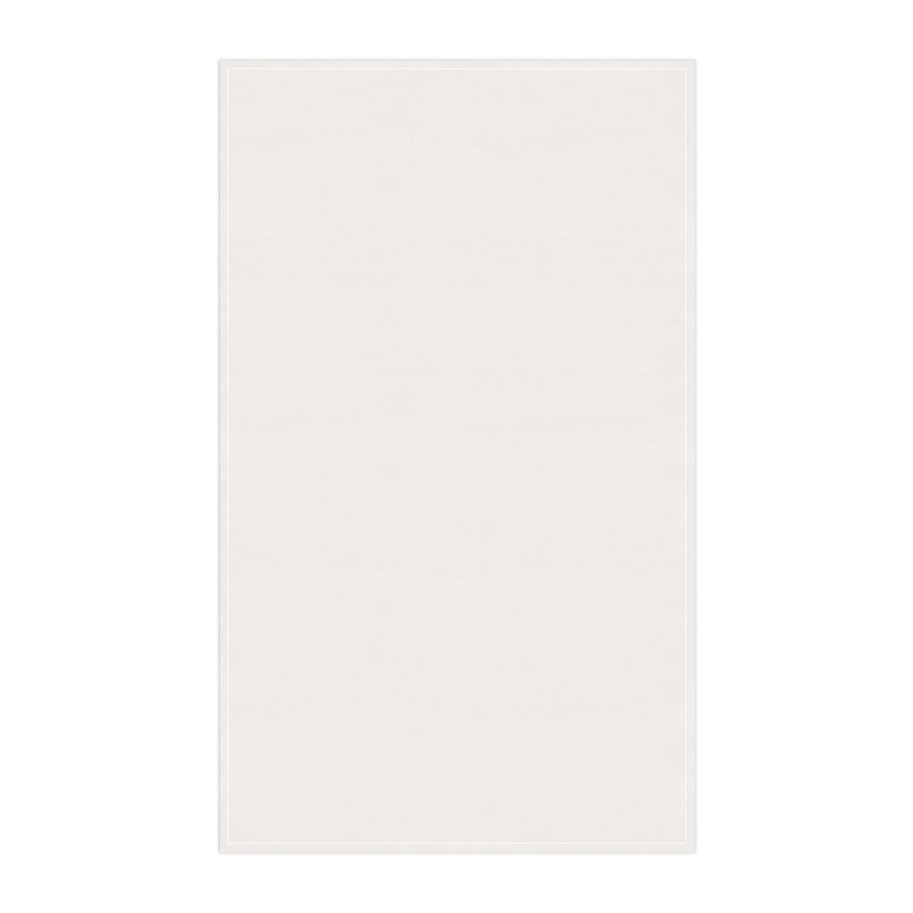 Kitchen tea towel, off-white blank front with stitched border