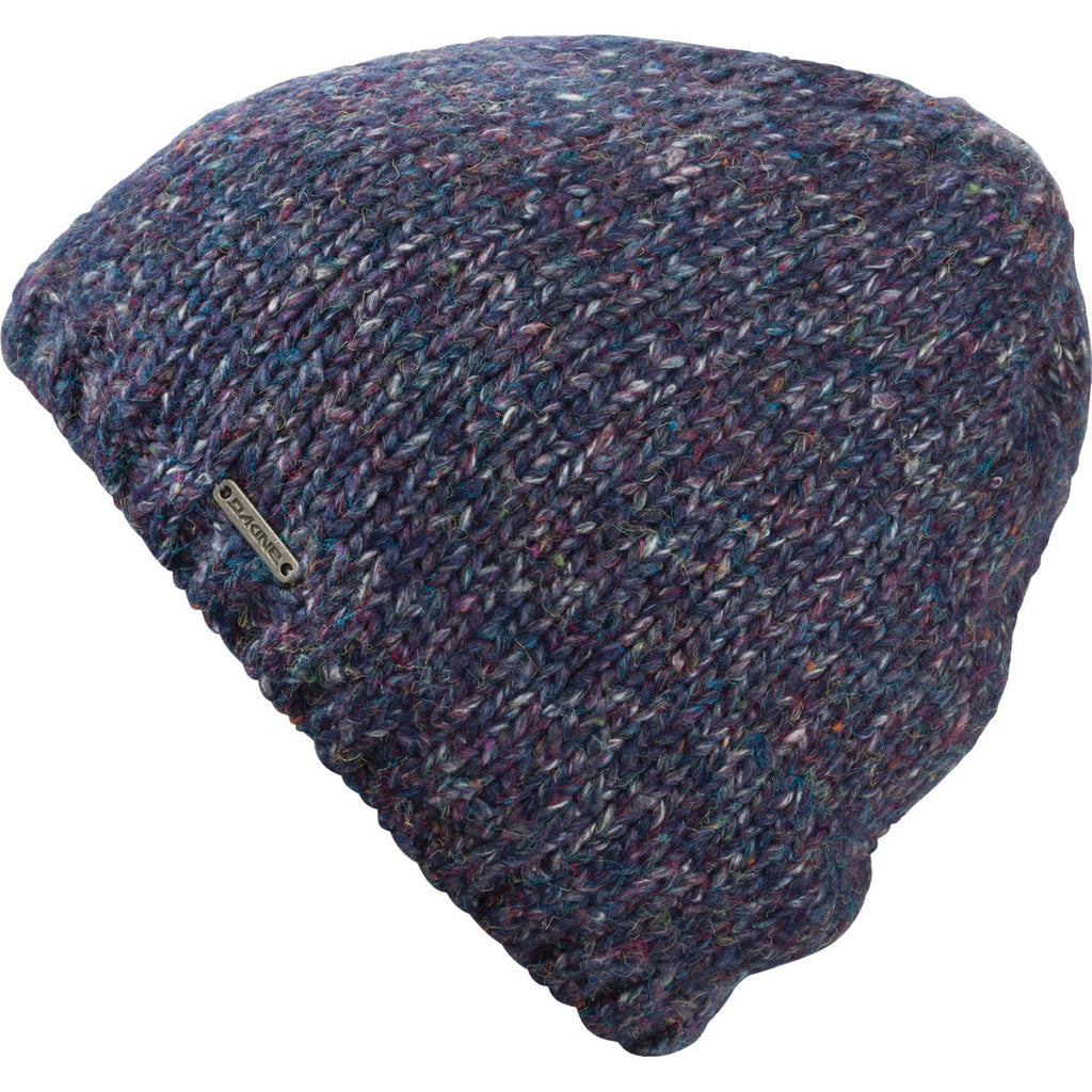 Dakine chunky cable knit beanie, dark heather blue with logo patch