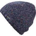 Dakine chunky cable knit beanie, dark heather blue with logo patch