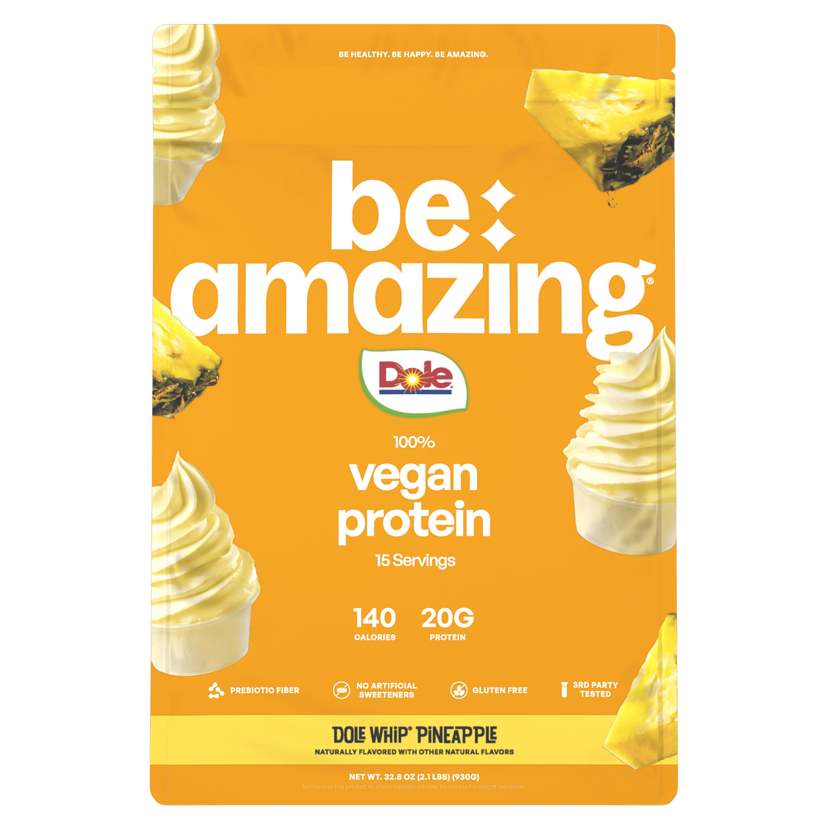 Dole Whip Pineapple vegan protein powder, 15 servings pouch