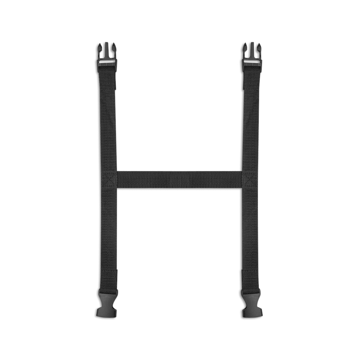 Two long straps with plastic buckles for securing the rolled picnic blanket