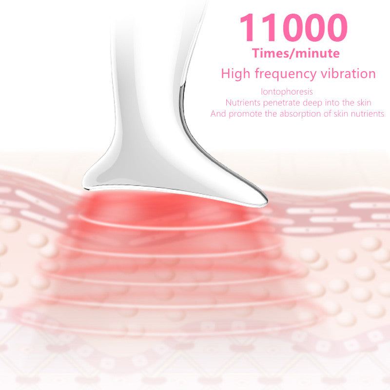 Close-up of a white neck massager base vibrating at high frequency