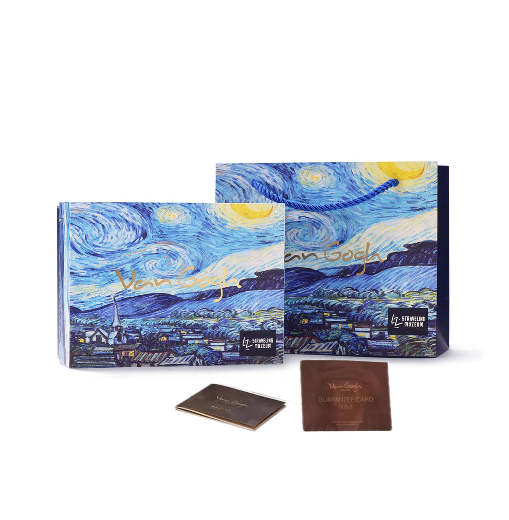 Watch gift set with two art-style boxes and two card inserts