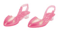 Pink glitter jelly shoes with heel and ankle strap for kids