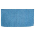 Blue wool saddle blanket, solid woven fabric