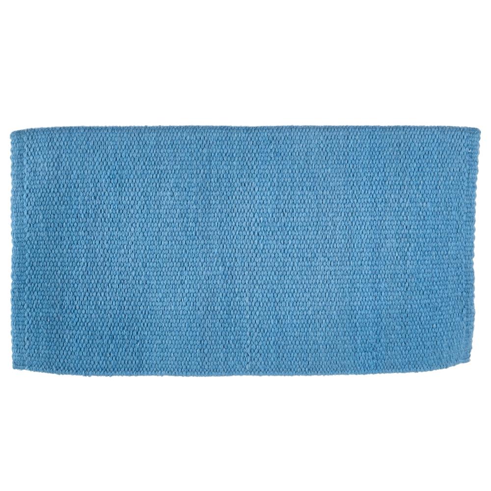 Blue wool saddle blanket, solid woven fabric
