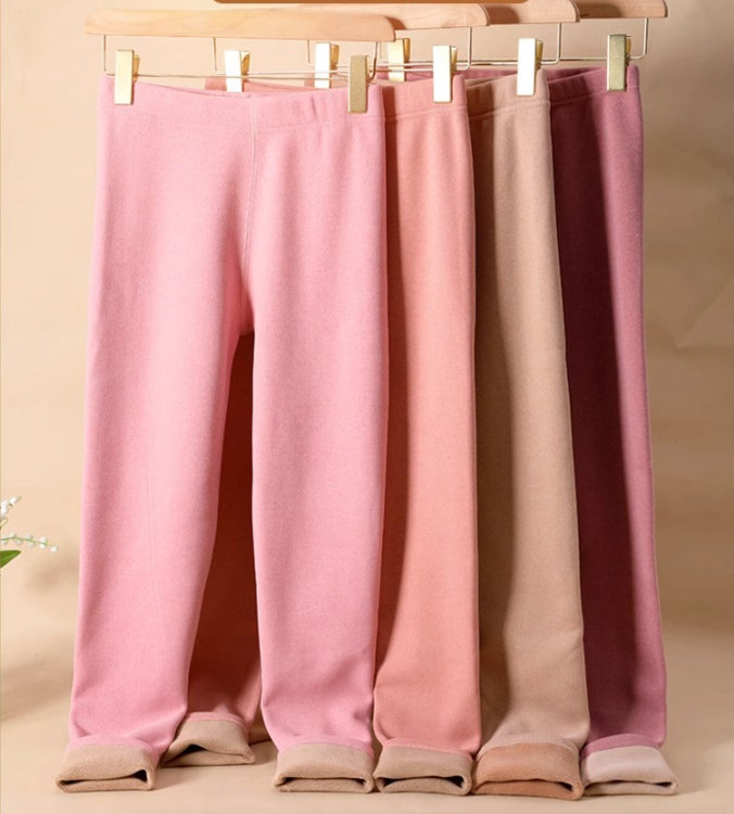 Cashmere leggings in assorted solid colors on hangers, slim fit with elastic waistband