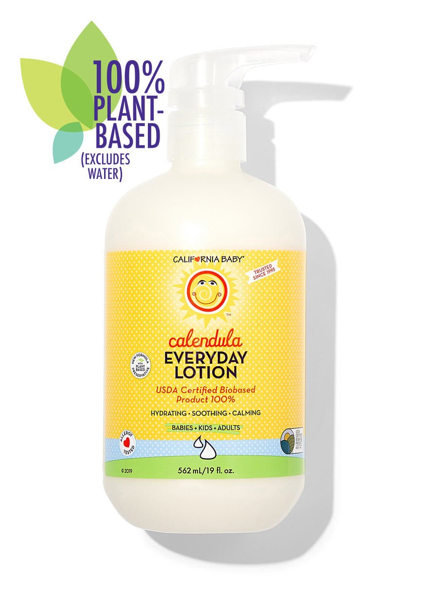Calendula Everyday Lotion bottle with white pump, large size