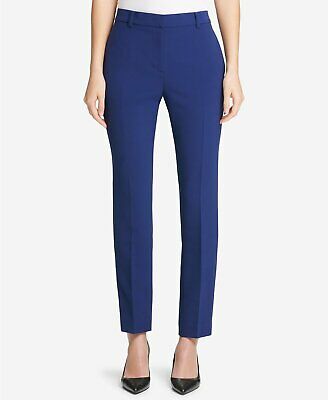 Women’s fixed-waist skinny pants in blue, ankle length, slim straight fit