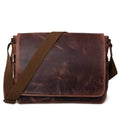 Wilson crossbody bag, brown leather-look with flap and adjustable shoulder strap