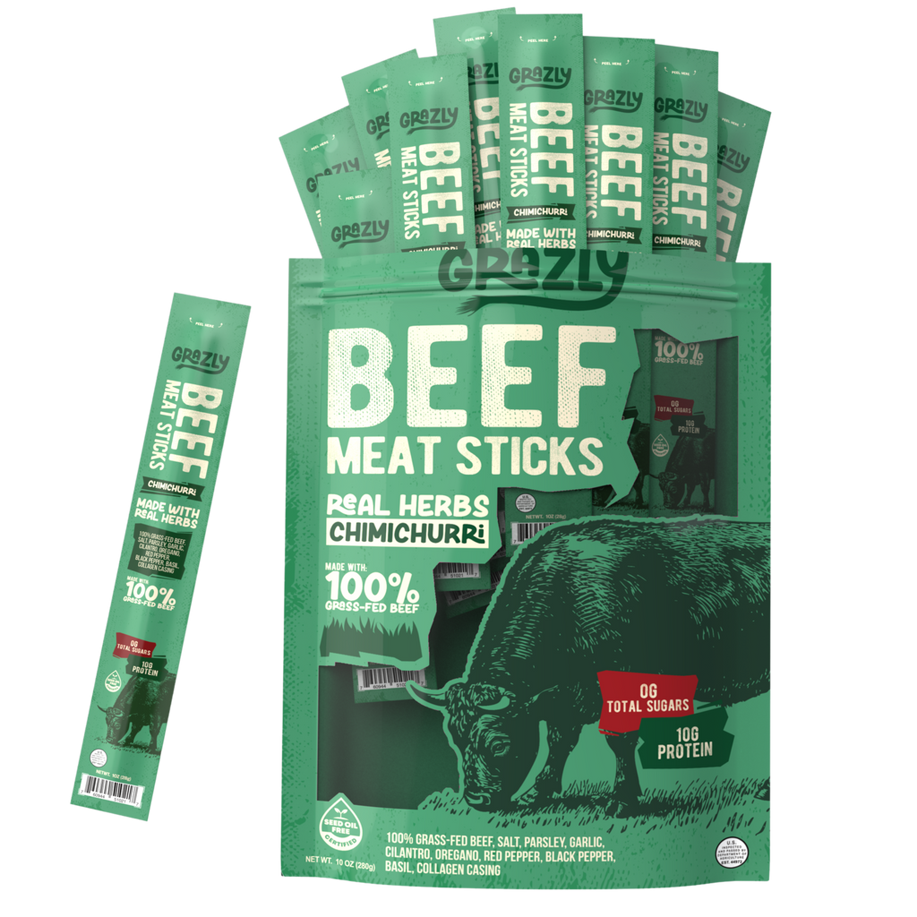 Chimichurri beef meat sticks multipack bag with individual stick packs