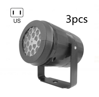 LED snowflake projector light, 3-pack, dark gray housing with mounting bracket