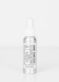 Hand sanitizer bottle with white spray pump and front label