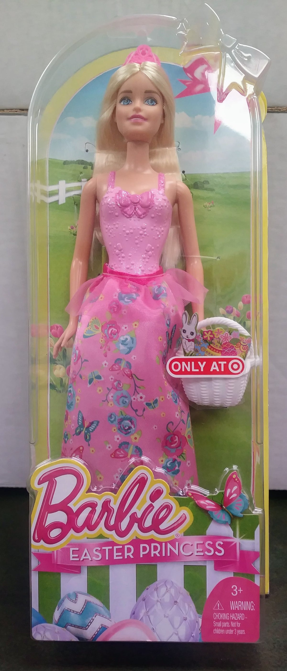 Easter Princess Barbie doll in pink gown with Easter basket, in retail box