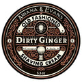 Dirty Ginger shaving cream tin, Ariana & Evans label, 5.3 oz