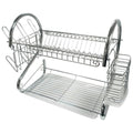 Chrome plated S-shaped dish rack with side racks and utensil holders