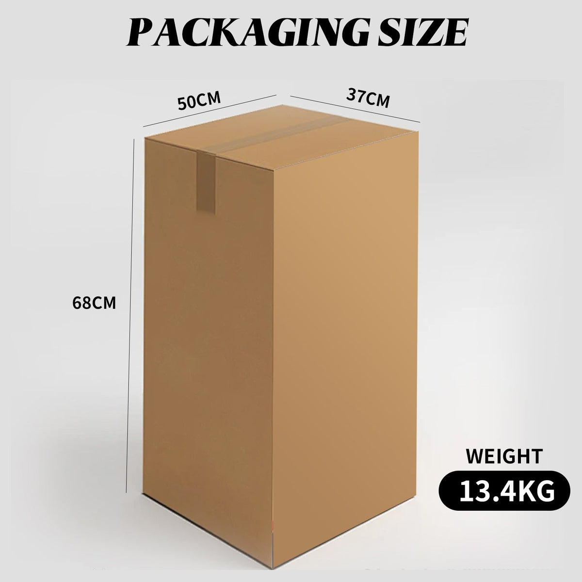 Shipping carton size for tattoo supply suitcase: 13.4 kg, 50 x 37 x 68 cm