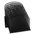 Black tiered mesh desk organizer with 8 file sections for letter to legal documents