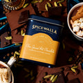 Spicewalla chai spiced hot chocolate mix tin, navy and orange label