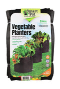 Smart Pot Vegetable Planters 3-pack package showing three black 15-gallon fabric planters