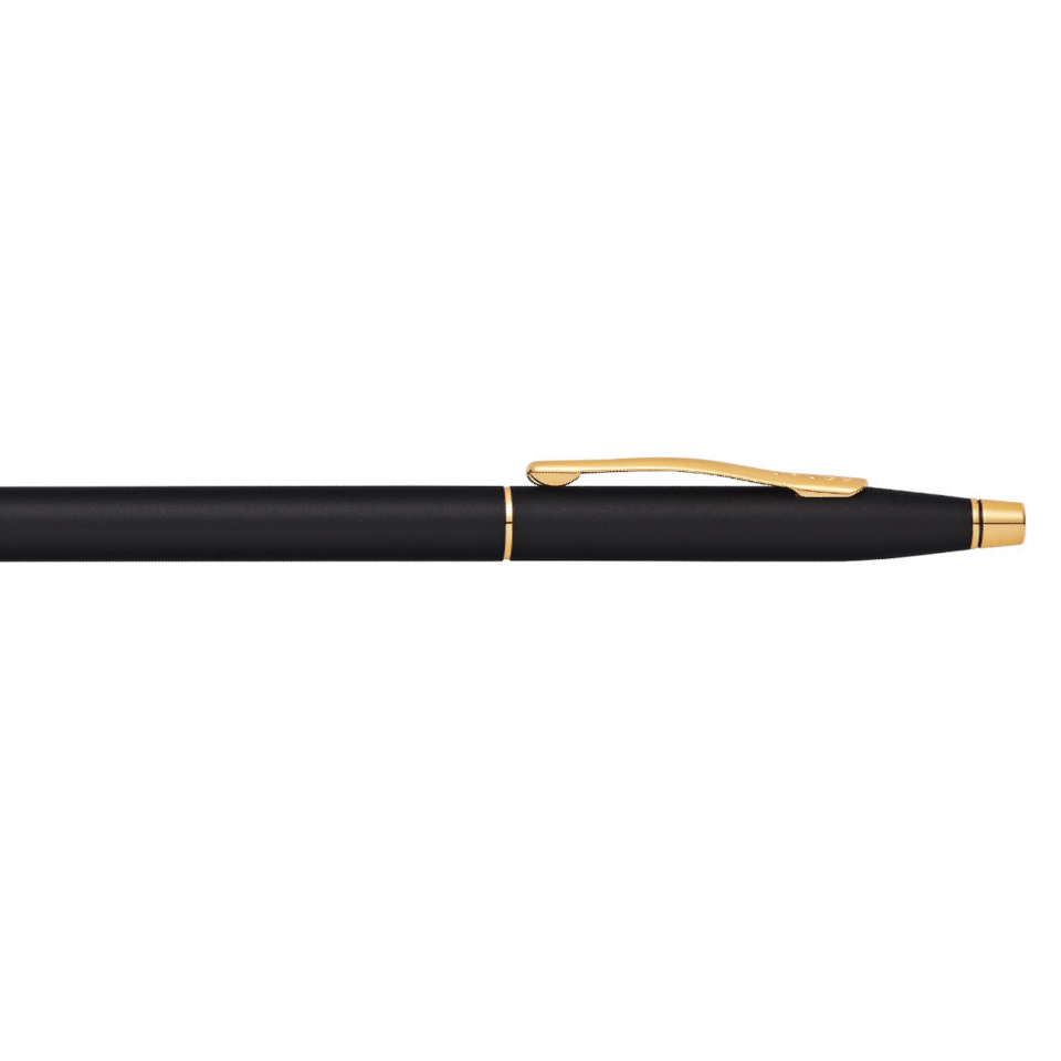 Black pen with gold clip and trim
