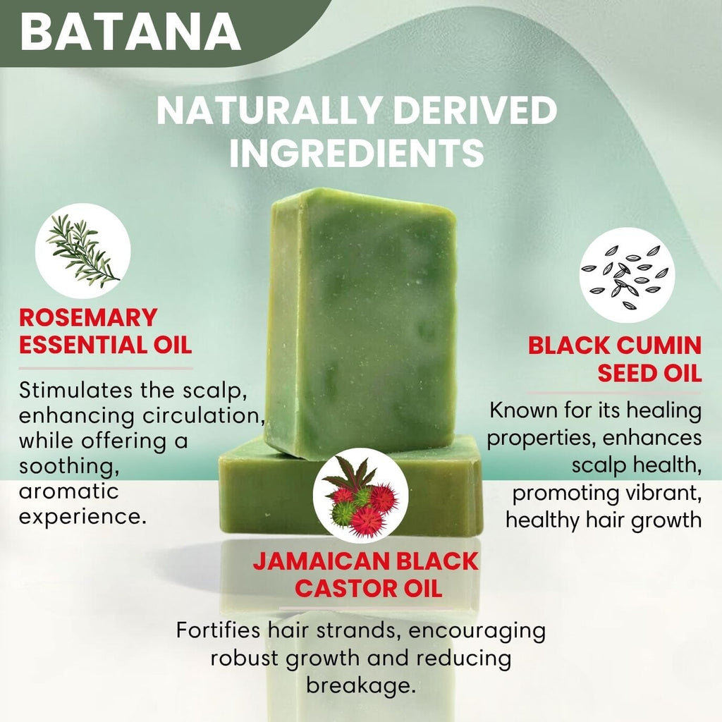 Green shampoo bar stacked in two pieces, speckled texture for dry scalp and coarse hair